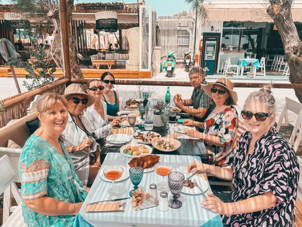 Santorini coralli restaurant group pics