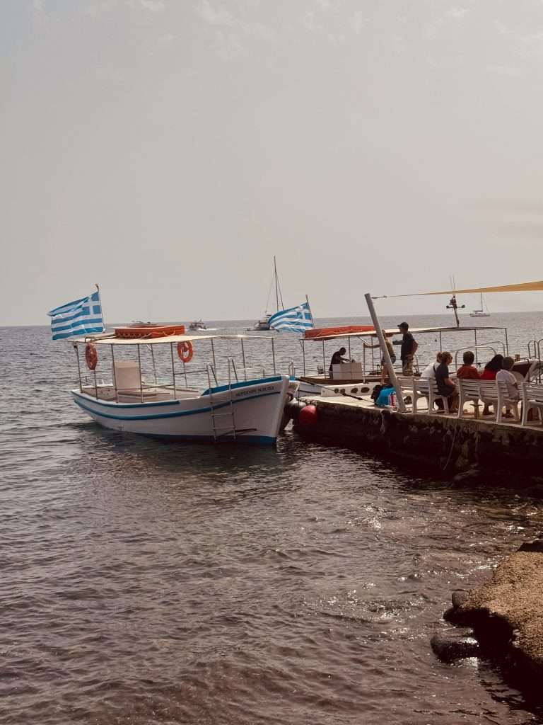 melina's tavern floating restaurant Santorini