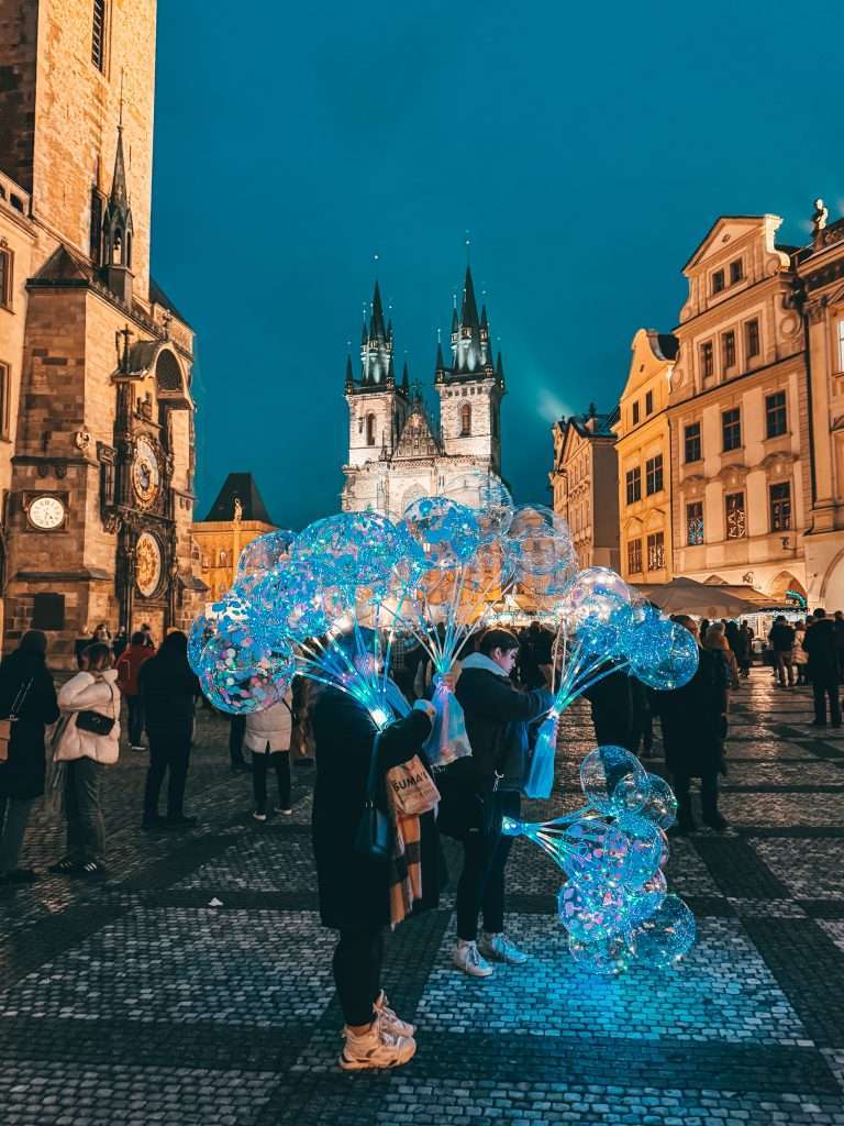 Gothic Church of Our Lady before Tyn Prague Main square Christmas Seeds of Travel