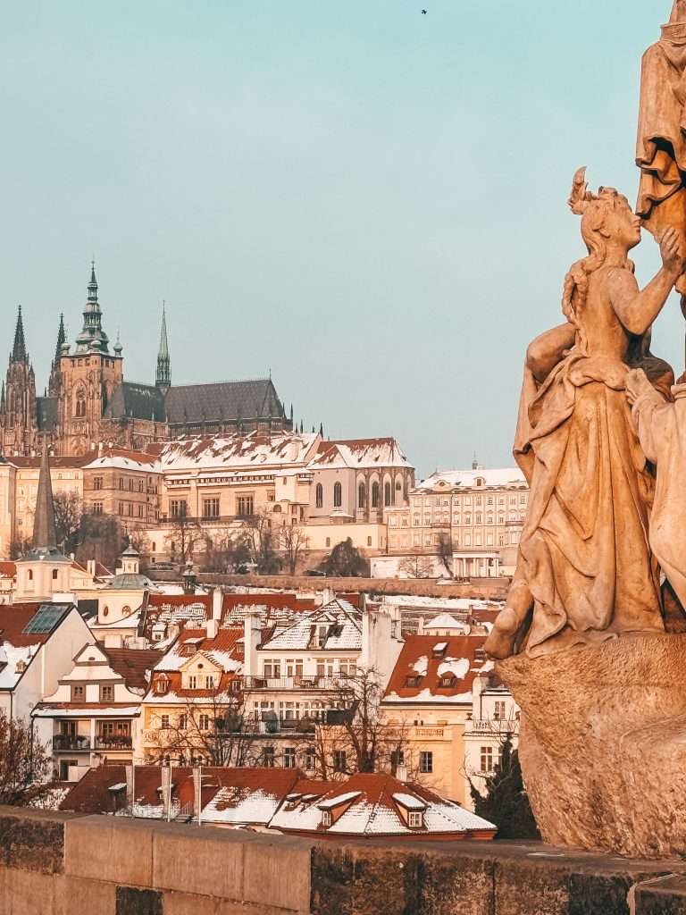 View from Charles Bridge Prague, winters morning Seeds of Travel