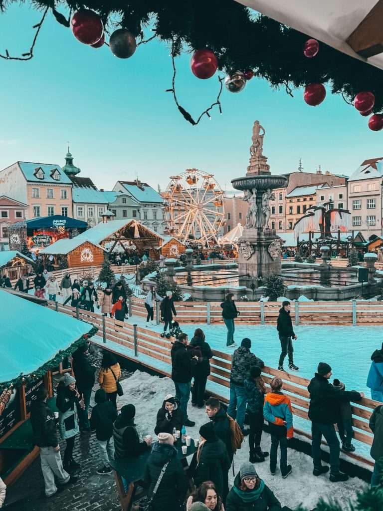 Cesky Budejovice Christmas markets Ice skating Seeds of Travel