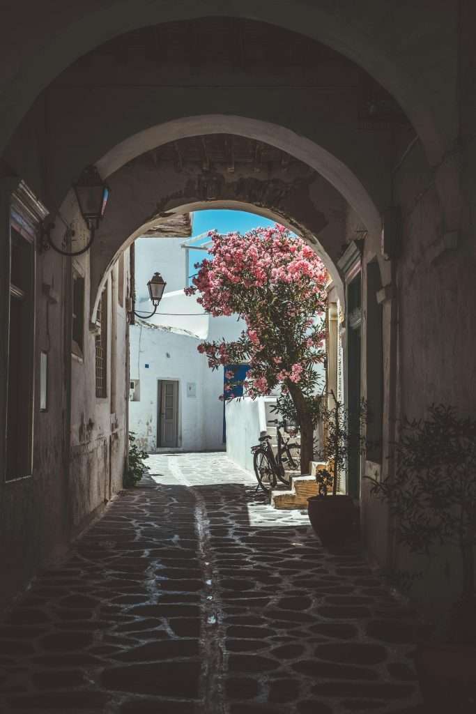Cobbled Streets of Parikia Paros Greece
