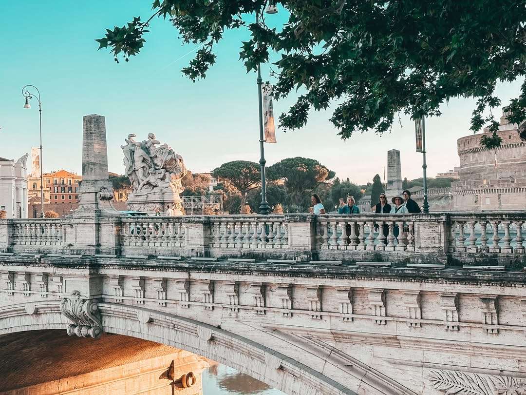 Bridge in Rome on way to Vatican