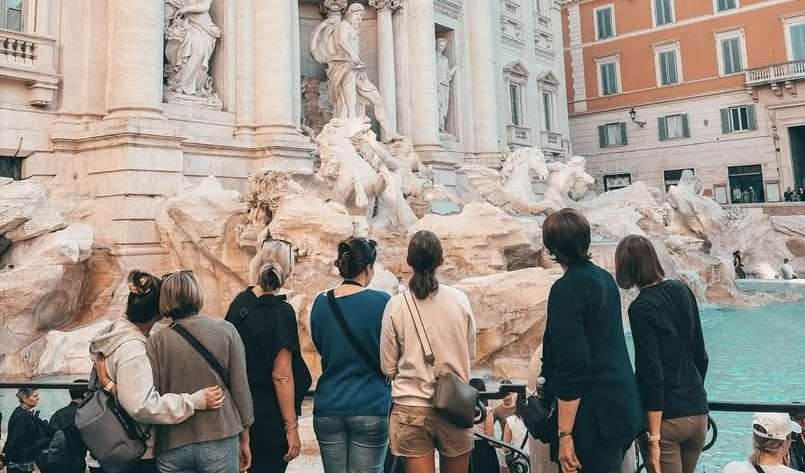 Seeds of Travel Group at Trevi Fountain, Rome