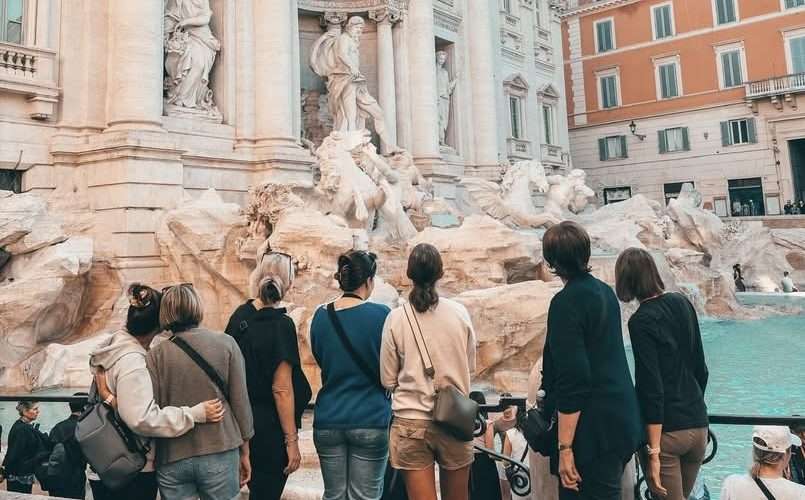 Seeds of Travel Group at Trevi Fountain, Rome