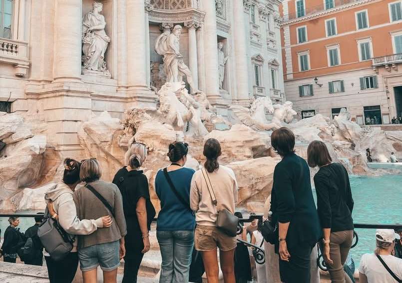 Seeds of Travel Group at Trevi Fountain, Rome
